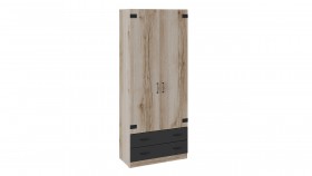 Шкаф для одежды комбинированный «Окланд» (Фон Черный/Дуб Делано) в Липецке - lipeck.katalogmebeli.com | фото