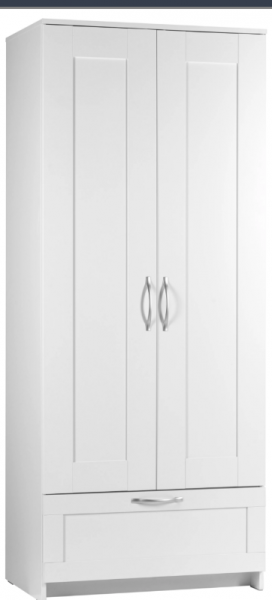 Шкаф двухдверный Сириус с 1 ящиком белый в Липецке - lipeck.katalogmebeli.com | фото