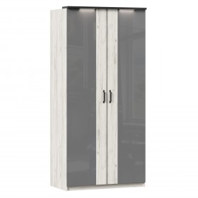 Техно ЛД 678.130.000.007 Шкаф 2-хстворчатый с комбинированными дверями (Дуб Крафт белый/Серый шифер) в Липецке - lipeck.katalogmebeli.com | фото