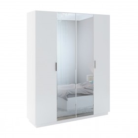 Шкаф с зер. 4 двери М22 Спальня Тиффани (белый текстурный) в Липецке - lipeck.katalogmebeli.com | фото
