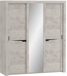 Шкаф трехдверный Соренто с раздвижными дверями Дуб бонифаций/Кофе структурный матовый в Липецке - lipeck.katalogmebeli.com | фото 1