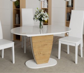 Стол обеденный «Монреаль» Тип 1 (Белый глянец/Бунратти) в Липецке - lipeck.katalogmebeli.com | фото
