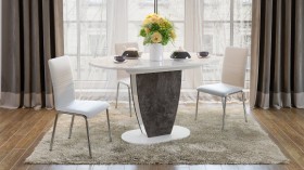 Стол обеденный «Монреаль» Тип 1 (Белый глянец/Моод темный) в Липецке - lipeck.katalogmebeli.com | фото