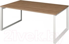 Стол переговорный на металлокаркасе НТМП.О.140.11 Дуб сафари/Белый в Липецке - lipeck.katalogmebeli.com | фото